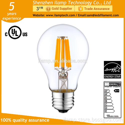 China factory 6W A19 led vintage light bulb 450lm
